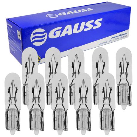 10 Lâmpada Gauss Miniatura Incolor 23W 12V W2X4 6D 1 Polo GL2723 W2X4, GL2723