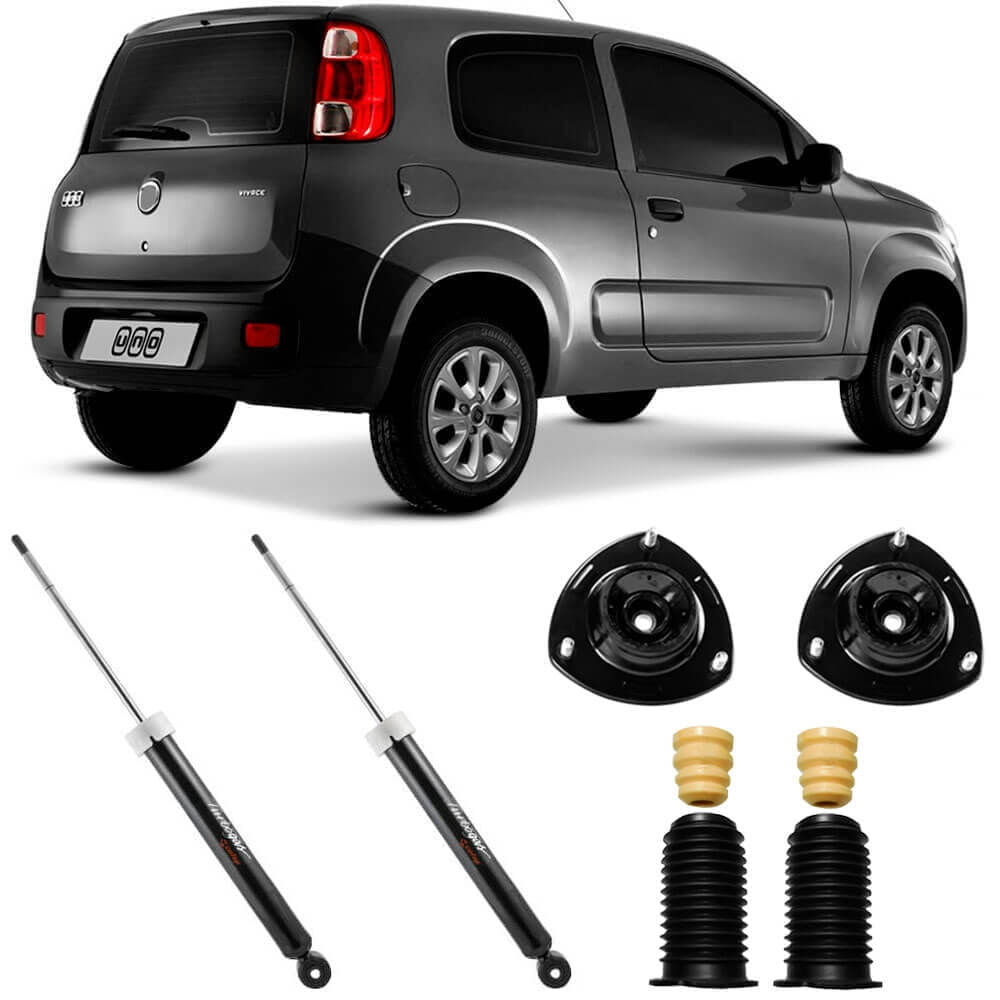 2 Amortecedor Fiat Novo Uno 2011 2021 Traseiro Cofap Turbogas Kit
