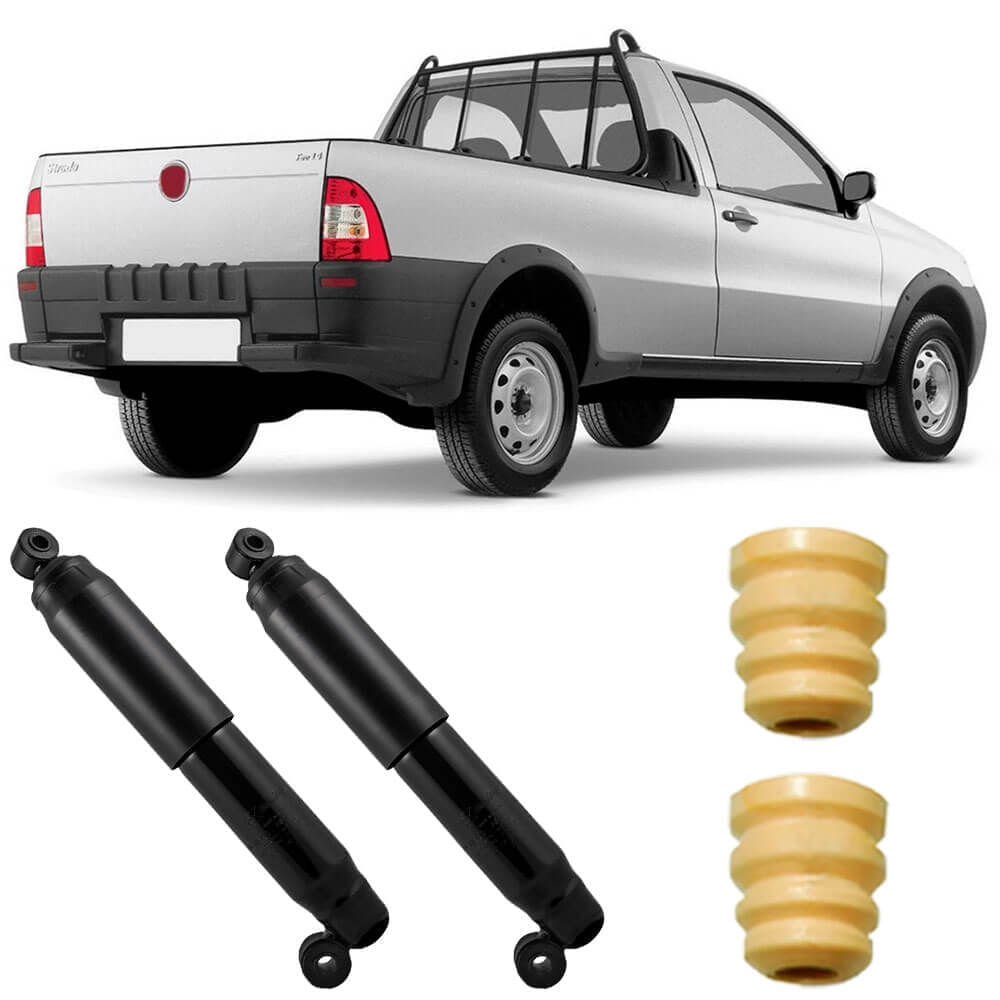 2 Amortecedor Fiat Strada 2001 2018 Traseiro Motorista Passageiro Monroe Kit