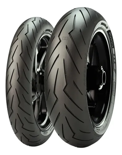2 Pneu Moto Pirelli 180 55R17 73W 120 70R17 58W Diablo Rosso 3