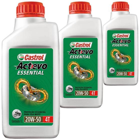 3 Óleo Mineral 20W50 Actevo Essential 4T Castrol Traxx Honda