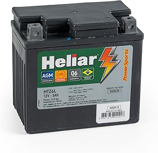 Bateria Moto Yamaha Ybr 125 Heliar HTZ6L Powersports Selada 5AH 12V