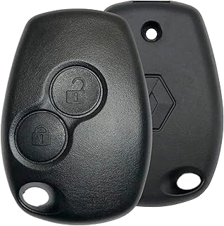 Genérico Kit Capa Carcaça Controle de Chave Logan Sandero Duster Clio 2 Botões Preto