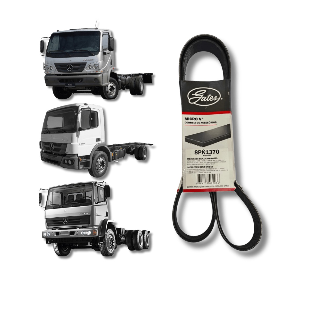 Correia Alternador 1190MM Atego 1725 2425 2726 Gates
