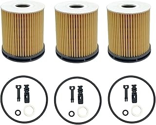 3 peças de filtro de óleo do motor com vedações compatíveis com Hyundai KIA Vehicle Accent Elantra Kona Santa Fe Tucson Venue 1.6L 2020-2023 Rio K5 Sorento 1.6L 2020-2023 Substituir 263502M000 26350