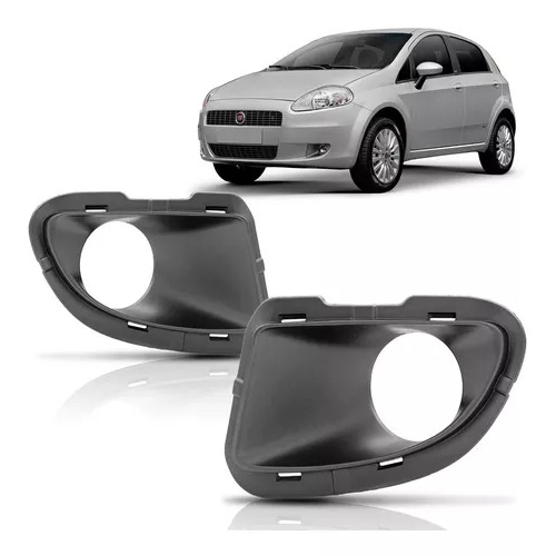Grade Farol Aux Fiat Punto 07 12 Ld S Furo Preto 162469