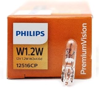 Kit 10 Lâmpada Philips Standard Base Plastica 1 2W 12V BAX8 5D 2 Black