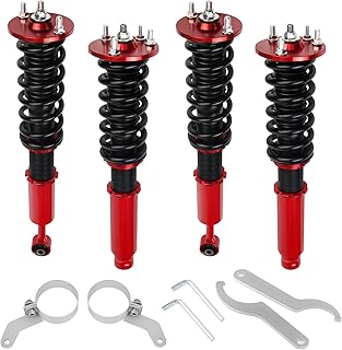 BHB Coilovers ajustáveis compatíveis com Honda Accord 2003-2007 Amortecedores de mola helicoidal kit de abaixamento de suspensão vermelho