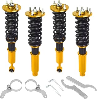 BHB Coilovers ajustáveis compatíveis com Honda Accord 2003-2007 Amortecedores de mola helicoidal kit de abaixamento de suspensão dourado