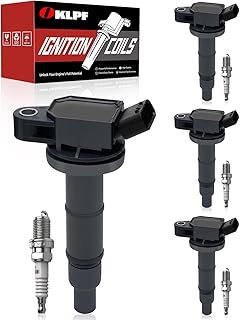OKLPF Bobina De Ignição Uf333 Com Velas De Ignição De Platina Irídio, Compatível Com Toyota Camry, Corolla, Highlander, Matrix, Rav4, Solara (2001-2012), Pontiac Vibe, Lexus Hs250H L4 2.4L