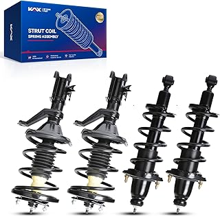 KAX Amortecedores dianteiros e traseiros adequados para Civic 2001 2002 2003 2004 2005, conjunto completo de suporte 171433 171434 171340R 171340L, conjunto de suportes com mola de bobina conjunto de