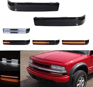 Para picape Chevy S10 1998-2004, Chevy Blazer 1998-2005 e GMC Sonoma 1998-2004 luzes de seta de estacionamento dianteiro, lente fumê âmbar/branco GM2521162, GM2520162, 15098267, 1509888 268