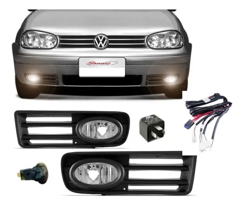 Kit Farol Milha Motorista Cristal Soquete H3 Grade Golf 97 98 Orgus
