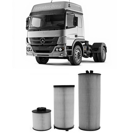 Kit Filtros Combustível Separador Óleo Mb Atego 1729 2017 2024 6 Cilindros