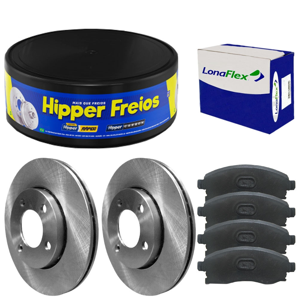 Kit Pastilha Disco Chevrolet A20 94 96 Dianteiro Ventilado Bendix Lonaflex