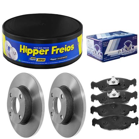 Kit Pastilha Disco Dianteiro Solido Celta 1 0 8V 2009 2014 Lonaflex Hipper Freios