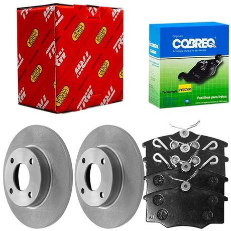 Kit Pastilha Disco Dianteiro Solido VW Gol G4 G5 G6 2005 2009 Cobreq TRW