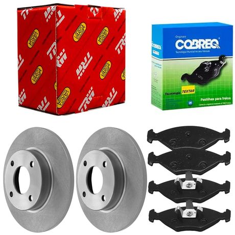 Kit Pastilha Disco Dianteiro Solido VW Gol G5 2009 2012 Cobreq TRW