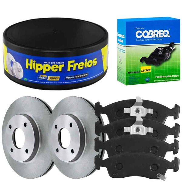 Kit Pastilha Disco Dianteiro Ventilado Cobalt 1 8 8V ABS 2017 2020 Hipper Freios Syl