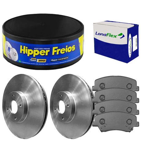 Kit Pastilha Disco Dianteiro Ventilado HB20 1 0 12V 2014 2019 Hipper Freios Lonaflex