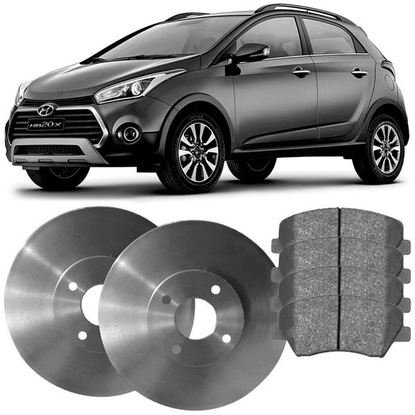 Kit Pastilha Disco Dianteiro Ventilado HB20 1 6 16V 2016 2019 Hipper Freios Lonaflex