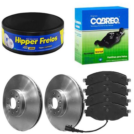 Kit Pastilha Disco Dianteiro Ventilado Jetta 1 4 TSI 2018 2020 Hipper Freios Cobreq