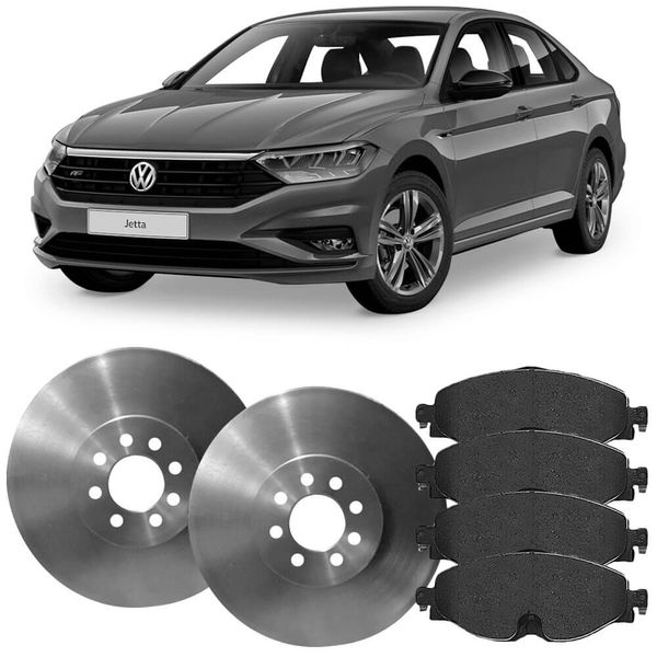 Kit Pastilha Disco Dianteiro Ventilado Jetta 1 4 TSI 2018 2020 Hipper Freios Fras Le