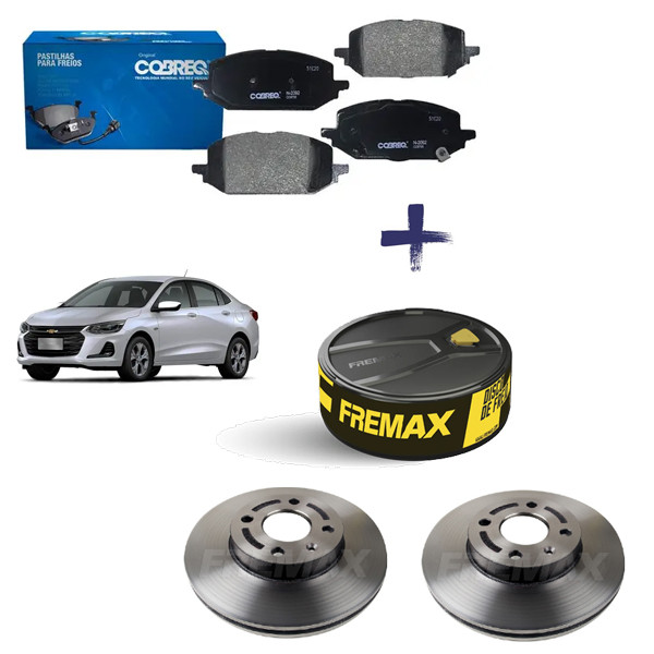 Kit Pastilha Disco Dianteiro Ventilado Onix 1 0 1 4 2016 2019 Fras Le Fremax