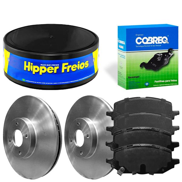Kit Pastilha Disco Dianteiro Ventilado Onix Plus 1 0 2019 2023 Cobreq Hipper Freios