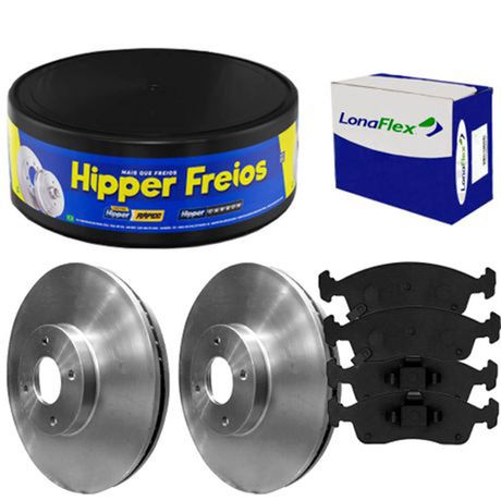 Kit Pastilha Disco Dianteiro Ventilado Prisma 1 0 1 4 2016 2019 Lonaflex Hipper Freios
