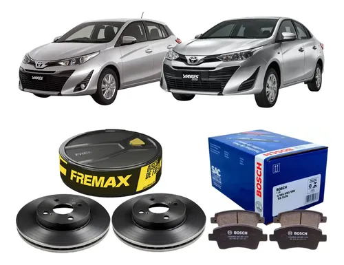Kit Pastilha Disco Dianteiro Ventilado Toyota Yaris 1 3 1 5 2018 2021 Fremax Syl