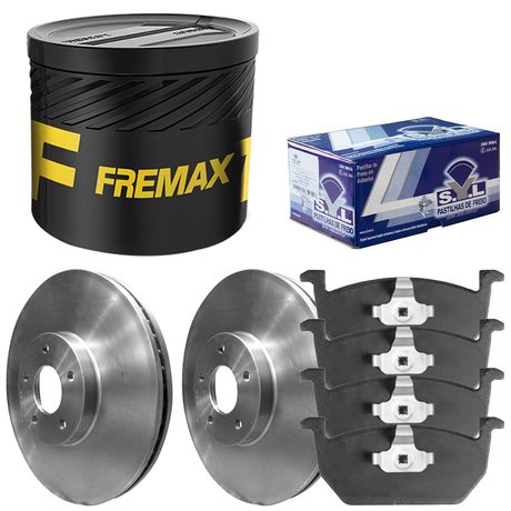 Kit Pastilha Disco Dianteiro Ventilado VW T Cross TSI 2019 2023 Fremax Lonaflex
