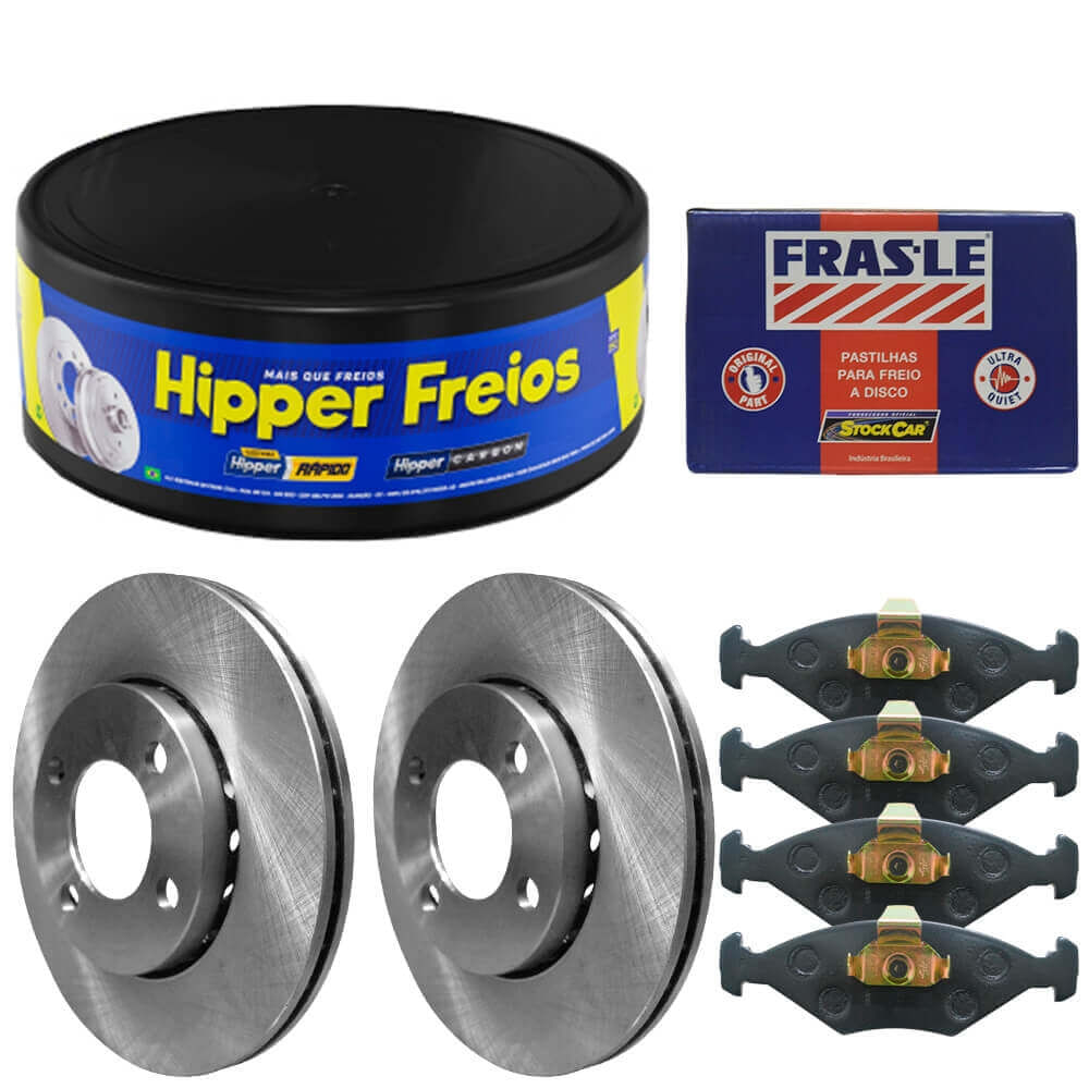Kit Pastilha Disco Freio Escort Hobby 93 96 Dianteiro Ventilado