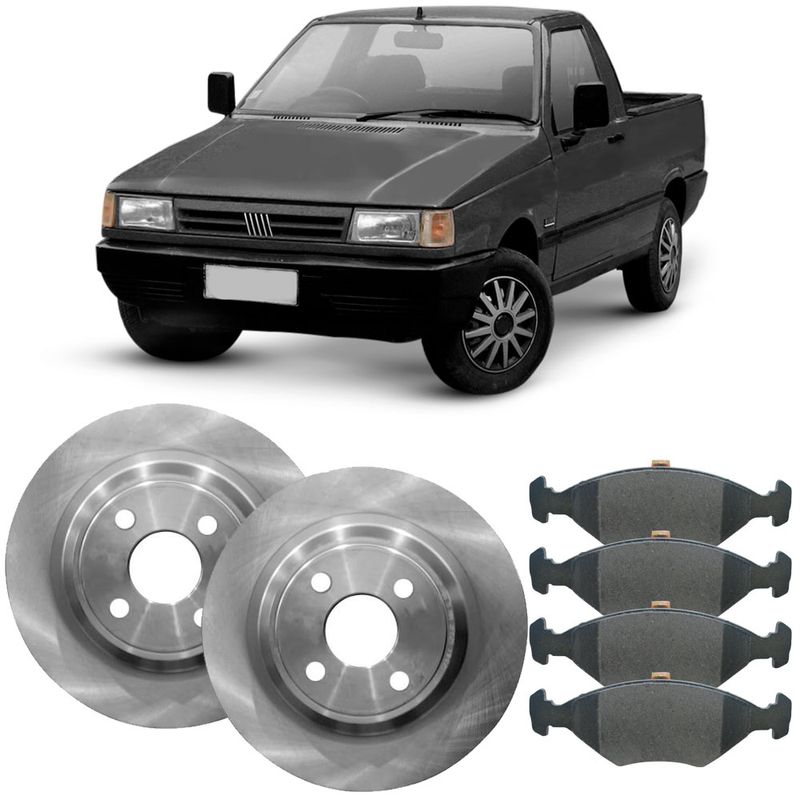 Kit Pastilha Disco Freio Fiat Fiorino 87 93 Dianteiro Solido TRW