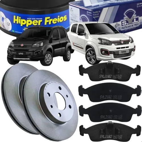 Kit Pastilha Disco Freio Fiat Uno 87 96 Dianteiro Ventilado