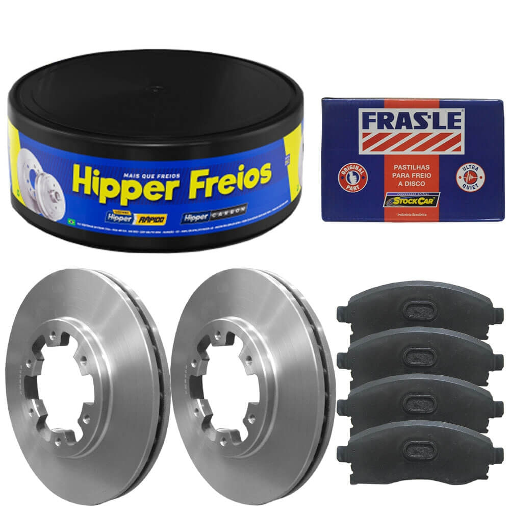 Kit Pastilha Disco Freio Frontier 2 8 2002 2008 Dianteiro Ventilado
