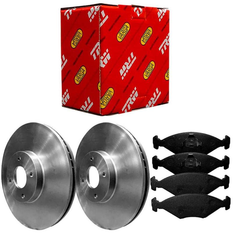 Kit Pastilha Disco Freio Idea Palio Punto 2010 2017 Dianteiro Ventilado TRW