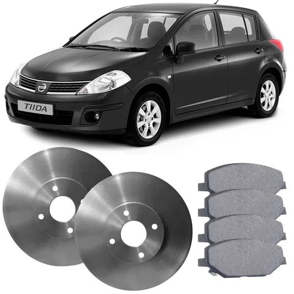 Kit Pastilha Disco Freio Livina Tiida Grand Livina Dianteiro Ventilado TRW
