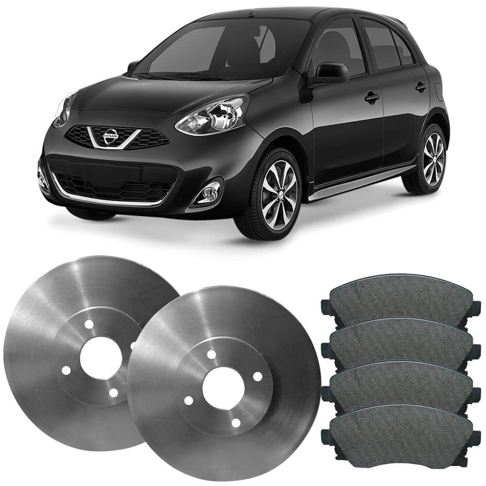 Kit Pastilha Disco Freio Nissan March 2012 2018 Dianteiro Frasle Fras-le