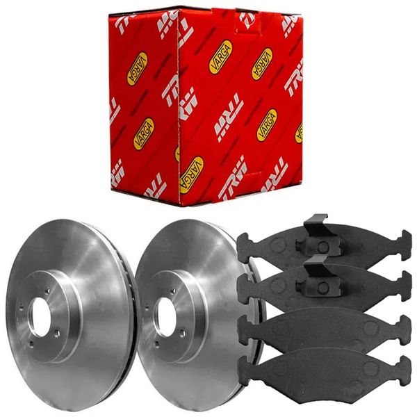 Kit Pastilha Disco Freio Palio 2010 2022 Dianteiro Ventilado Teves TRW