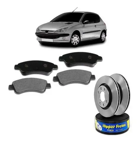 Kit Pastilha Disco Freio Peugeot 206 1 6 2002 2008 Dianteiro Bosch Frasle Fras-le