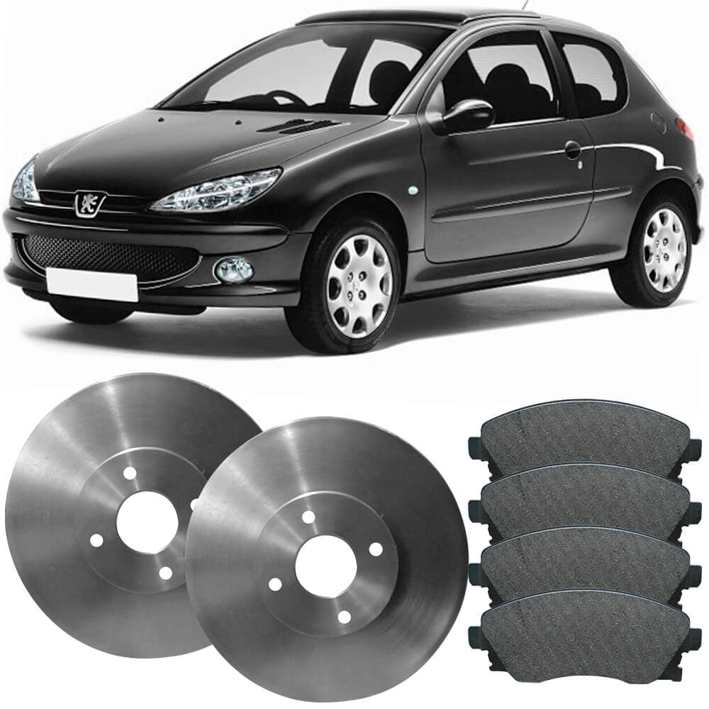Kit Pastilha Disco Freio Peugeot 206 1 6 99 2001 Dianteiro Ventilado