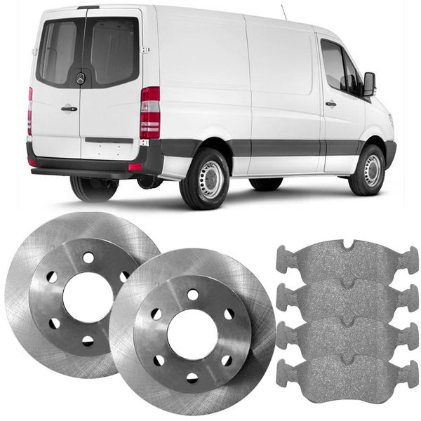 Kit Pastilha Disco Freio Sprinter 311 313 2006 2018 Traseiro