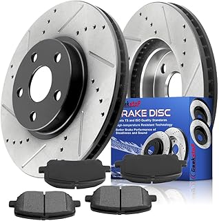 Kit De Discos E Pastilhas De Freio Dianteiros Para Toyota Corolla 2003-2008, Toyota Matrix 2003-2008 E Pontiac Vibe 2003-2008. Discos De Freio Perfurados E Ranhurados Com Revestimento