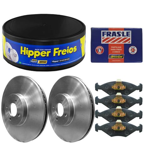 Kit Pastilha Disco Freio Vectra 2003 2010 Dianteiro Teves Frasle Aro 15 Fras-le