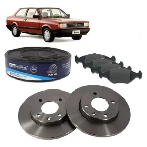 Kit Pastilha Disco Freio Voyage 84 95 Dianteiro Solido Frasle Fras-le