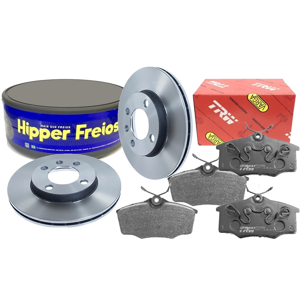 Kit Pastilha Disco Freio VW Parati 1 0 1 6 99 2012 Dianteiro Ventilado TRW