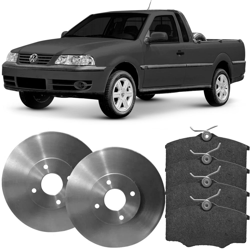 Kit Pastilha Disco Freio VW Saveiro 98 2009 Dianteiro Ventilado TRW