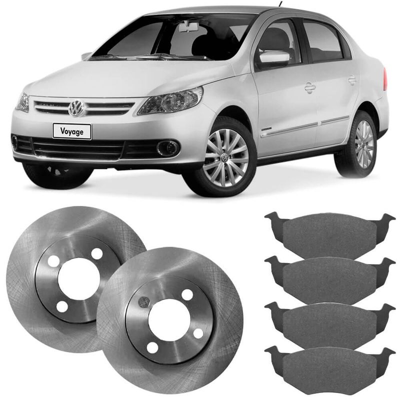 Kit Pastilha Disco Freio VW Voyage 2008 2022 Dianteiro Ventilado Teves TRW