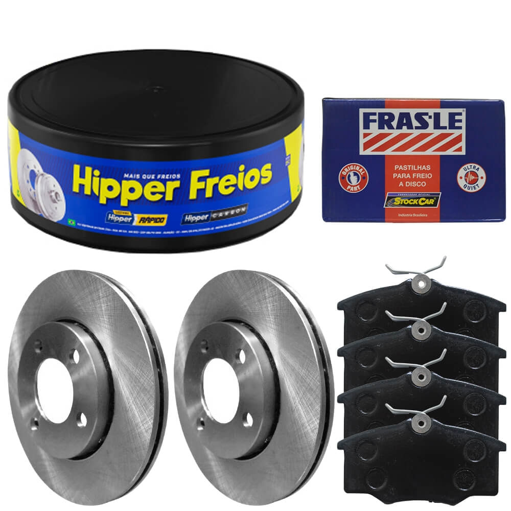 Kit Pastilha Disco Freio Xsara 2001 2003 Dianteiro Ventilado Frasle Fras-le